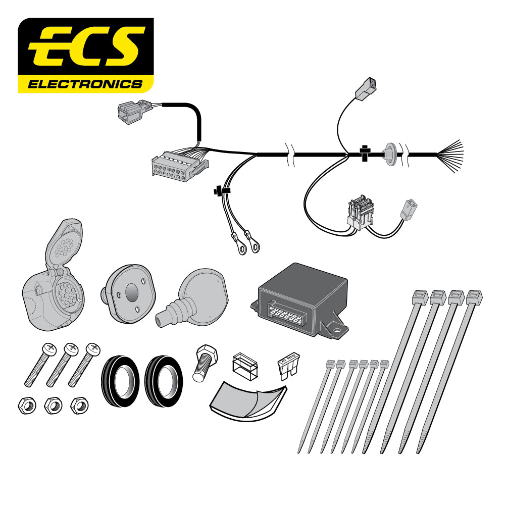 Witter Fixed Flange Towbar For Ford Mondeo Saloon 2007-2015 + 13 Pin Wiring Kit