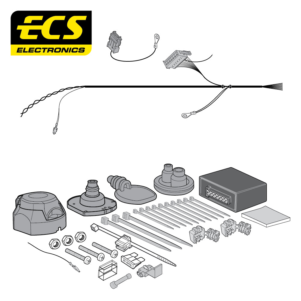 Witter Solid Fixed Swan Towbar For Mercedes A Class Hatch 2012-18 + 7 Pin Wiring