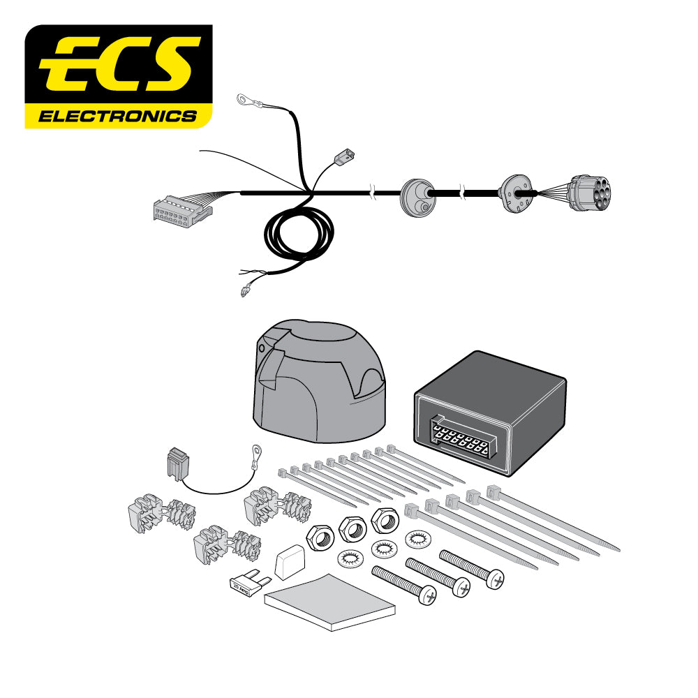 Witter Solid Fixed Swan Towbar For Mercedes Benz GLB SUV 2019-On + 7 Pin Wiring