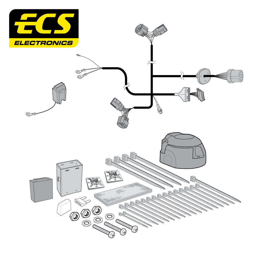 Towtrust Fixed Flange Towbar For Toyota Hi-Lux Pick Up and 13 Pin Car Wiring Kit