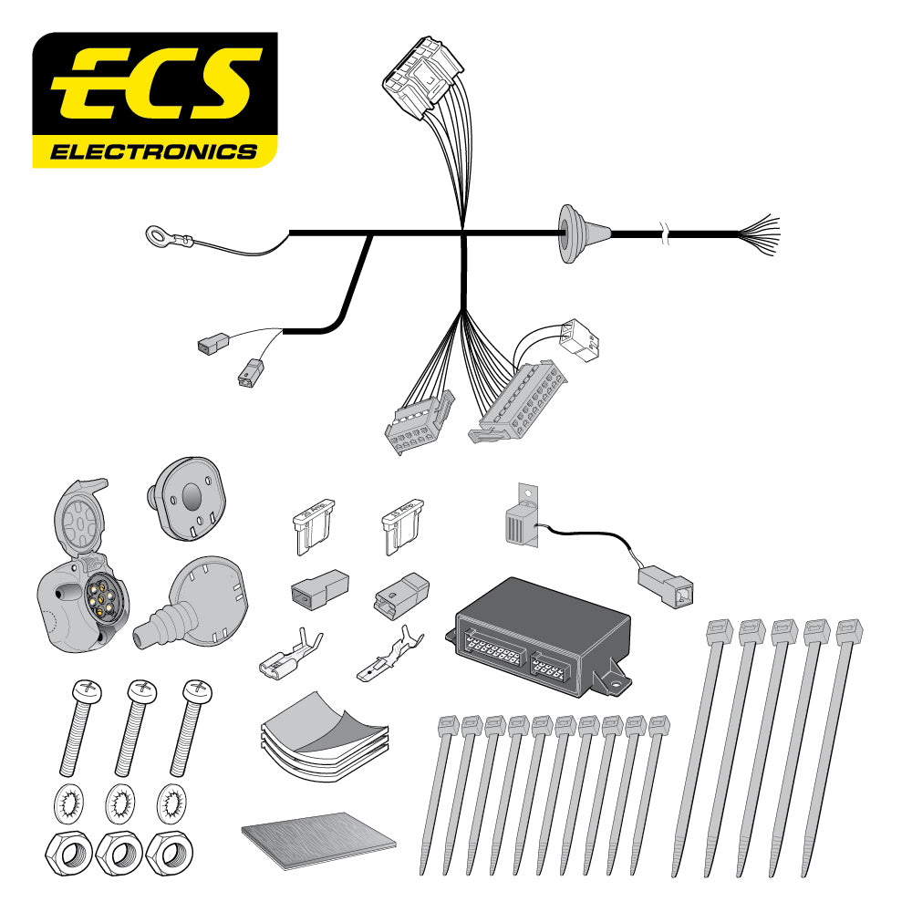 Towtrust Fixed Flange Towbar For Toyota RAV4 SUV 19 On and 7 Pin Car Wiring Kit