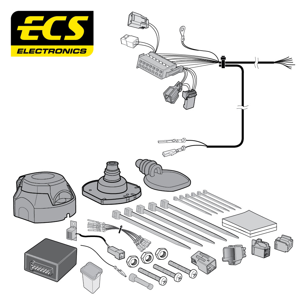 Towtrust Fixed Flange Towbar For Volvo V50 Estate 2004-2014 and 7 Pin Car Wiring