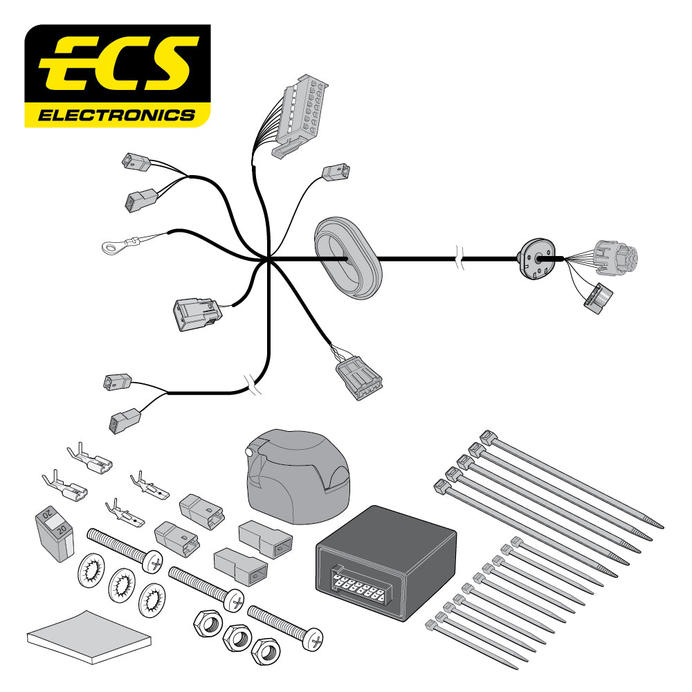 Towtrust Fixed Flange Towbar For Volvo XC90 SUV 2015 On and 7 Pin Car Wiring Kit