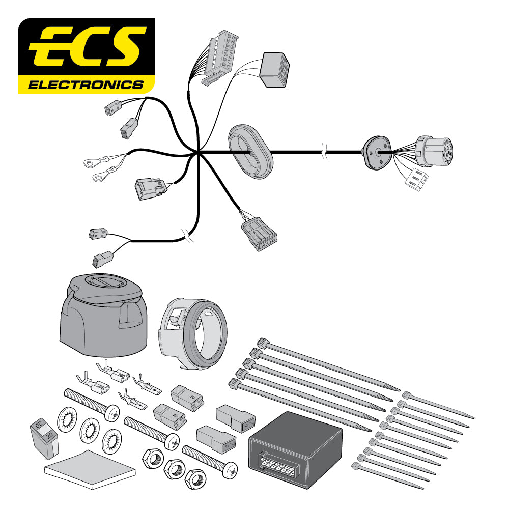Towtrust Fixed Flange Towbar For Volvo XC90 SUV 15 On and 13 Pin Car Wiring Kit