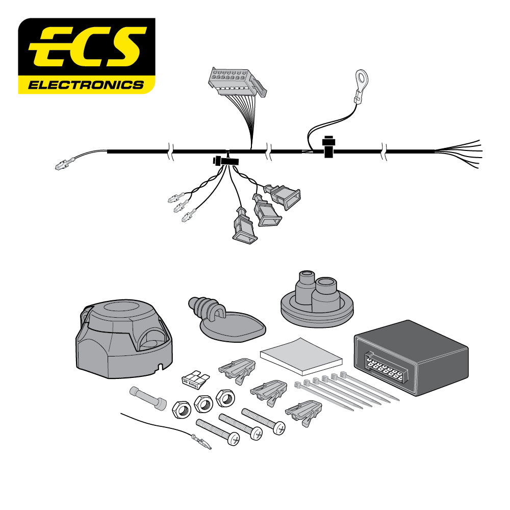 Witter Fixed Flange Towbar For VW Touareg SUV 2003-2011 and 7 Pin Car Wiring Kit