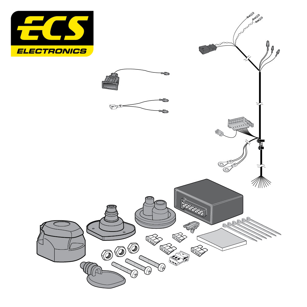 Towtrust Fixed Flange Towbar For VW Tiguan SUV 2008-16 and 13 Pin Car Wiring Kit