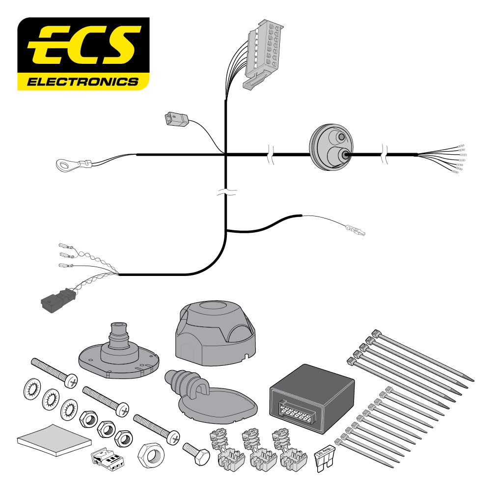 Towtrust Fixed Flange Towbar For Skoda Fabia Hatchback and 7 Pin Car Wiring Kit