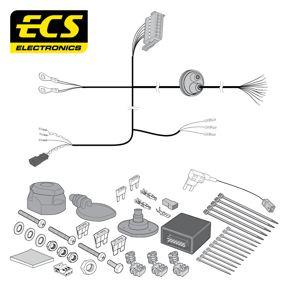 Towtrust Fixed Flange Towbar For Skoda Fabia Hatchback and 13 Pin Car Wiring Kit