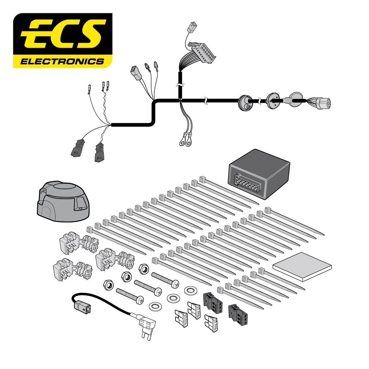 Towtrust Swan Neck Towbar For Volkswagen Caddy Van 2020 On and 13 Pin Car Wiring