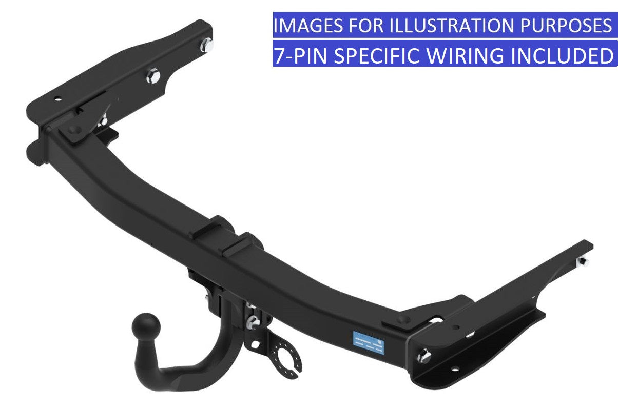 Towtrust Swan Neck Towbar For Peugeot 2008 SUV 2013 To 2020 and 7 Pin Car Wiring