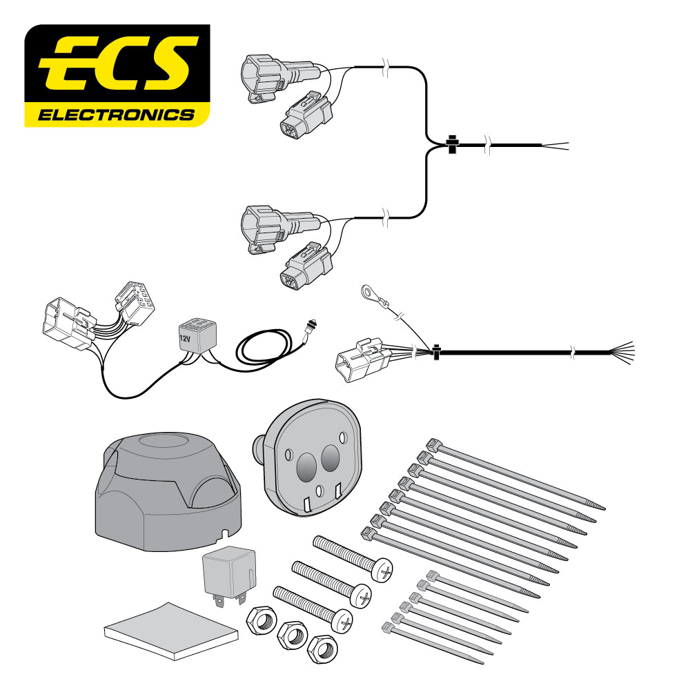 7 Pin Car Specific Wiring Harness For Toyota Landcruiser SUV 2003 To 2009