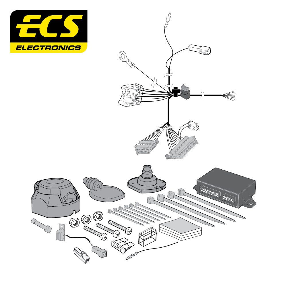 7 Pin Car Specific Wiring Harness For Toyota Landcruiser SUV 2009 - Onwards