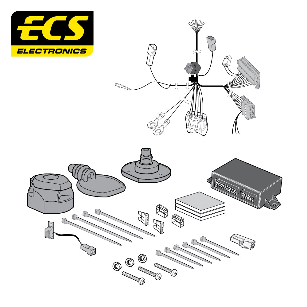 13 Pin Car Specific Wiring Harness For Toyota Landcruiser SUV 2009 - Onwards