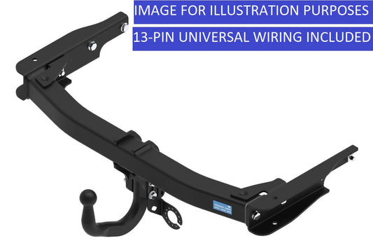 Towtrust Swan Neck Automotive Steel Towbar + 13P Univ. Wiring For Audi A3 Saloon 2016 To 2020