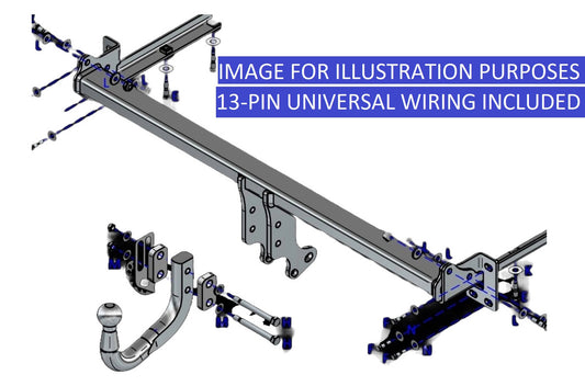 Towtrust Swan Neck Automotive Towbar + 13P Univ. Wiring For Honda CR - V SUV 2018-Onwards