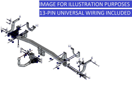 Towtrust Vertical Detachable Automotive Towbar + 13P Univ. Wiring For Peugeot 2008 SUV 2020-Onwards