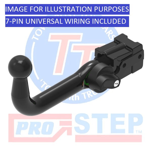 Towtrust Horizontal Detachable Automotive Towbar + 7P Univ. Wiring For Fiat Punto Van 2001 To 2007