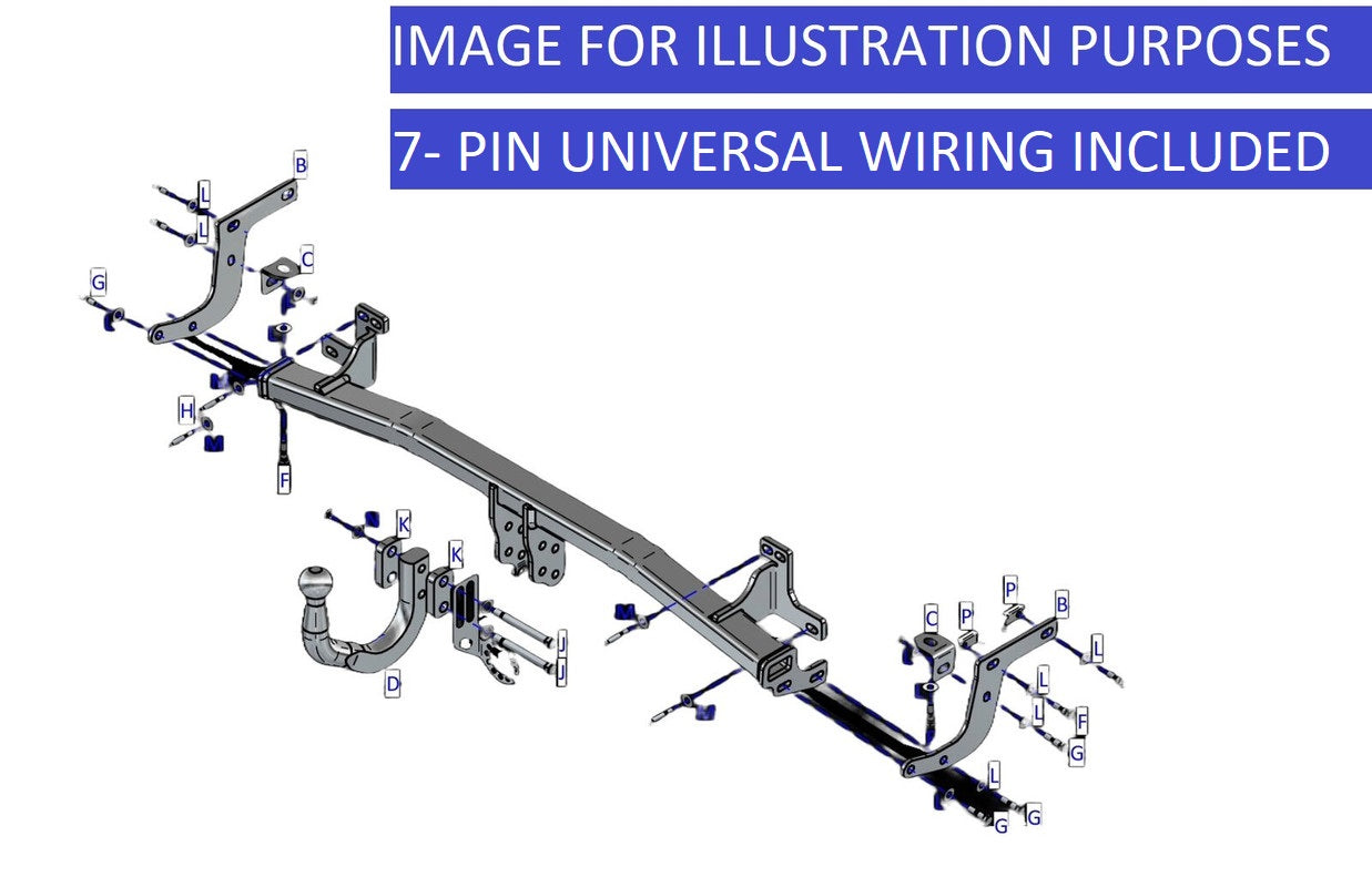 Towtrust Swan Neck Automotive Towbar + 7P Univ. Wiring For Vauxhall Opel Corsa F 2019-Onwards