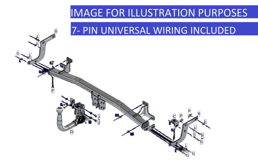 Towtrust Vertical Detachable Towbar + 7P Univ. Wiring For Peugeot 208 Hatchback 2020-Onwards