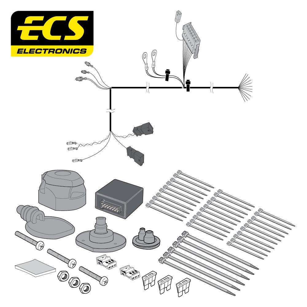 Towtrust Swan Neck Towbar For Audi Q3 SUV 2011 To 2018 and ECS 13 Pin Wiring Kit