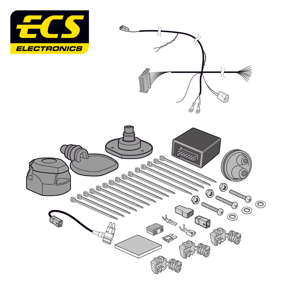 Witter Solid Fixed Swan Towbar For Ford Fiesta Hatch 17-On + 13 Pin Wiring