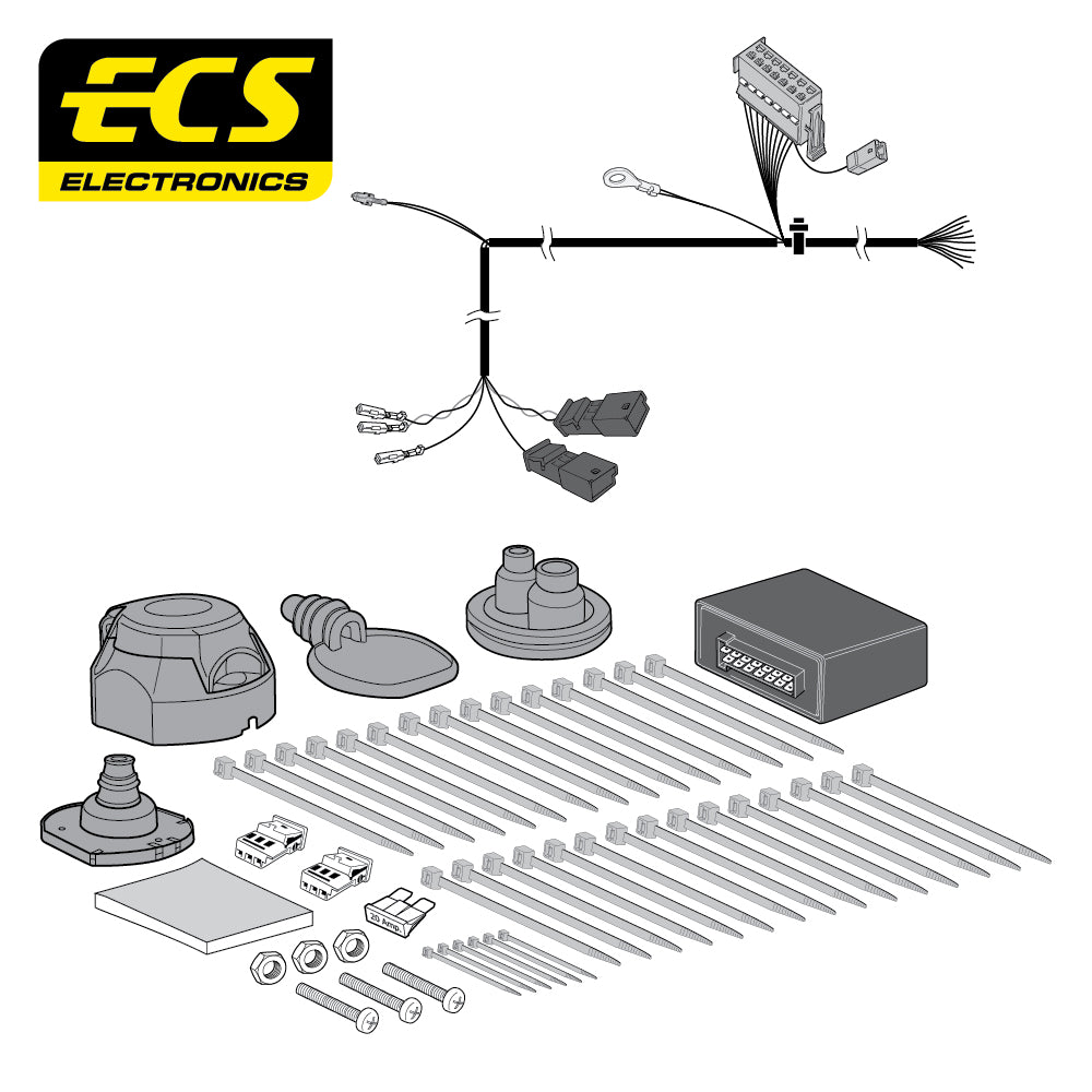 Towtrust Fixed Flange Towbar For Skoda Rapid Spaceback and 7 Pin Car Wiring Kit