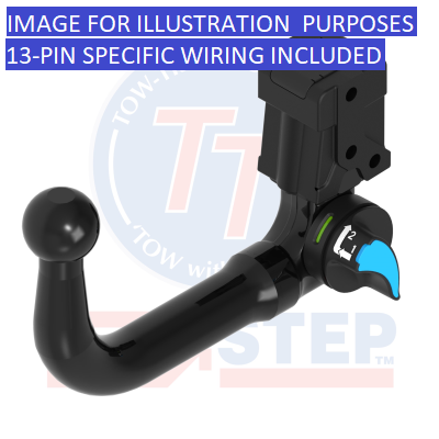 Towtrust Vertical Detachable Towbar For Seat Ibiza 2017 On and 13 Pin Car Wiring