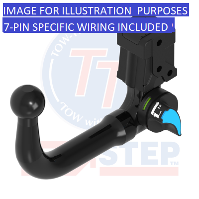 Towtrust Vertical Detachable Towbar For VW T-Cross SUV 19On and 7 Pin Car Wiring