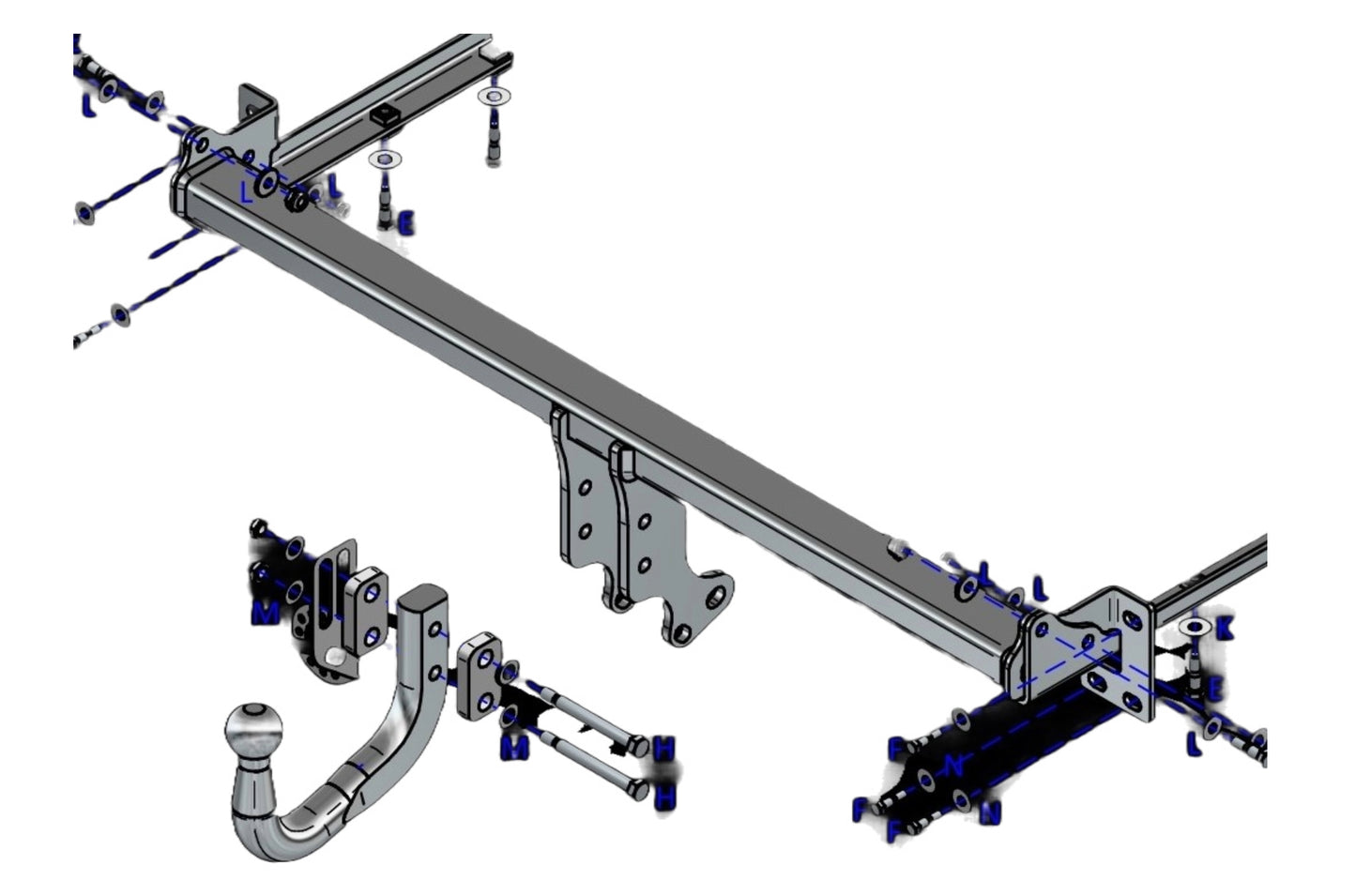 Towtrust Swan Neck Automotive Towbar + 7P Univ. Wiring For Honda CR - V SUV 2018-Onwards