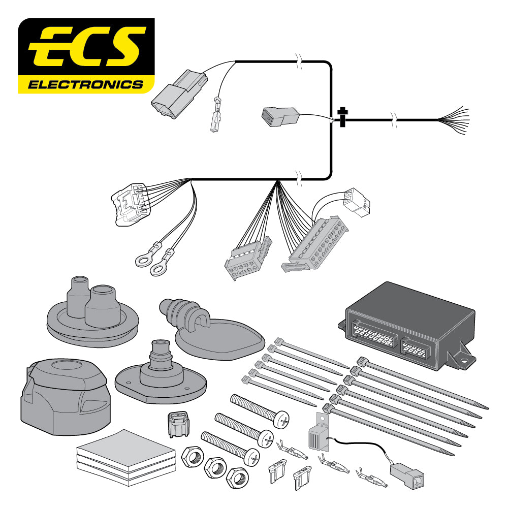 Towtrust Fixed Flange Towbar For Toyota RAV4 SUV 2013-2019 and 13 Pin Car Wiring