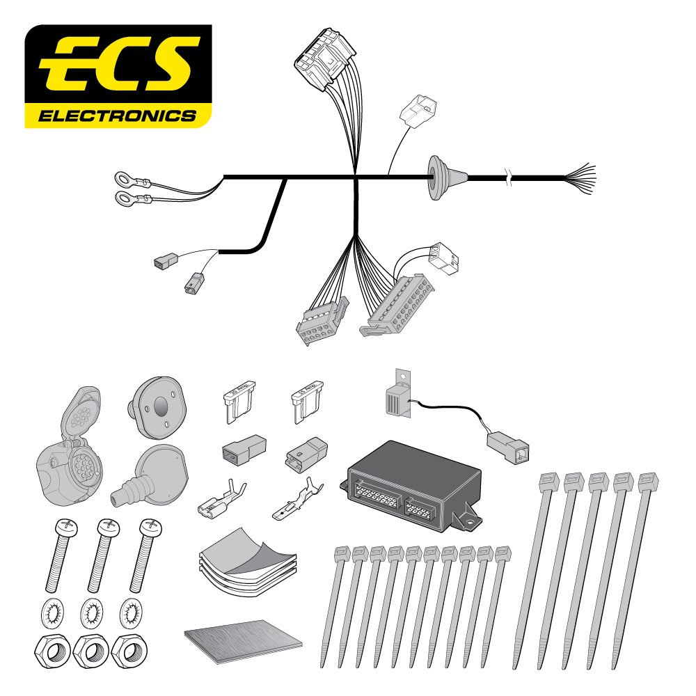Towtrust Fixed Flange Towbar For Toyota RAV4 SUV 19 On and 13 Pin Car Wiring Kit
