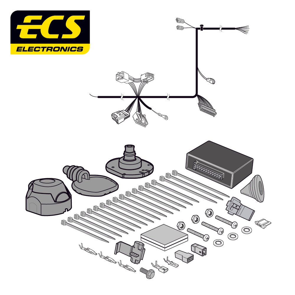 Witter Vertical Detachable Swan Towbar For Toyota C-HR and 7 Pin Car Wiring Kit