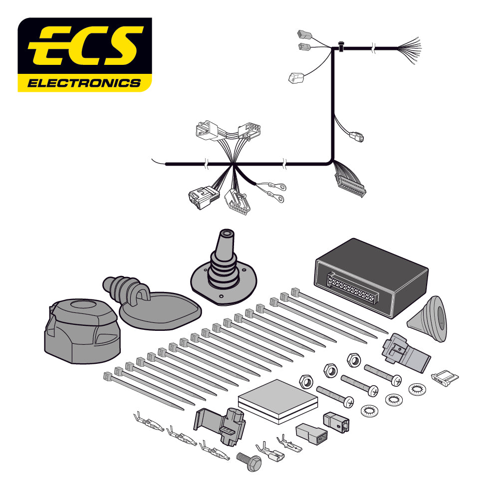 Witter Vertical Detachable Swan Towbar For Toyota C-HR and 13 Pin Car Wiring Kit