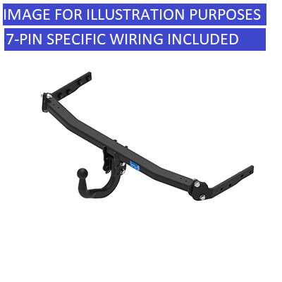 Towtrust Swan Neck Towbar For Volkswagen T-Cross SUV 19 On and 7 Pin Car Wiring