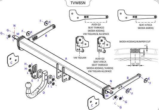 Towtrust Swan Neck Automotive Steel Towbar For Cupra Formentor 2020-Onwards