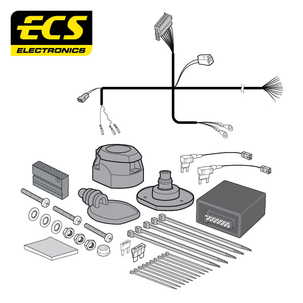 Towtrust Vertical Detach Towbar For Vauxhall Mokka SUV and 13 Pin Car Wiring Kit