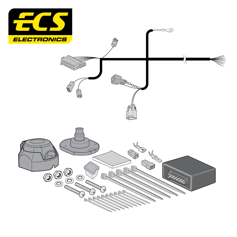 Westfalia Fixed Swan Towbar For Volvo V40 Hatchback 2012 On and 7 Pin Car Wiring