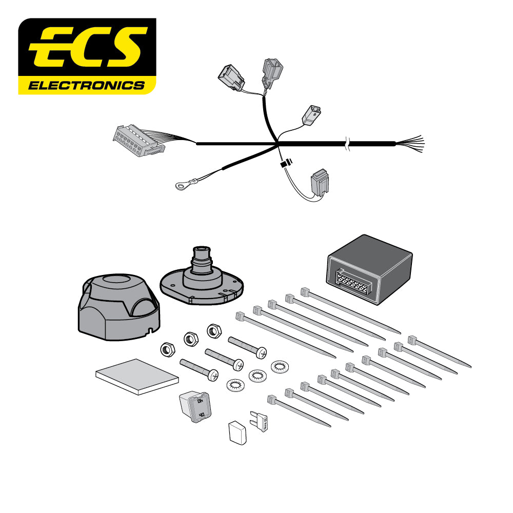Towtrust Fixed Flange Towbar For Volvo XC70 Estate 2007-16 and 7 Pin Car Wiring