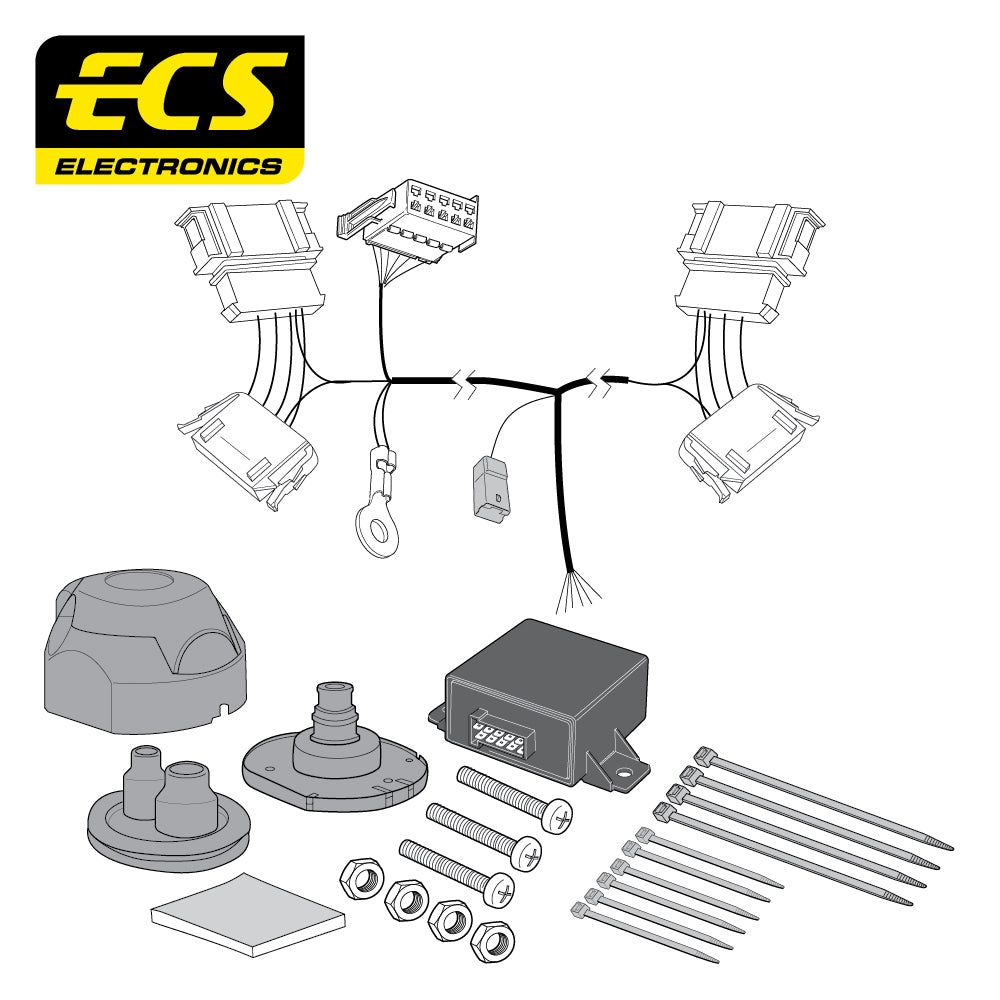 Towtrust Fixed Flange Towbar For VW Golf Hatchback 1998-04 and 7 Pin Car Wiring