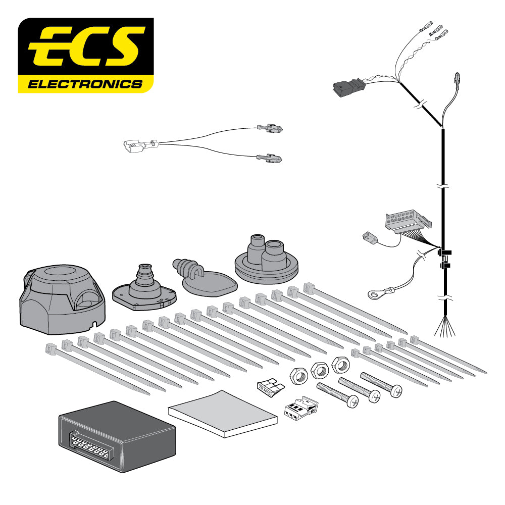 Towtrust Fixed Flange Towbar For VW Tiguan SUV 2008-16 and 7 Pin Car Wiring Kit