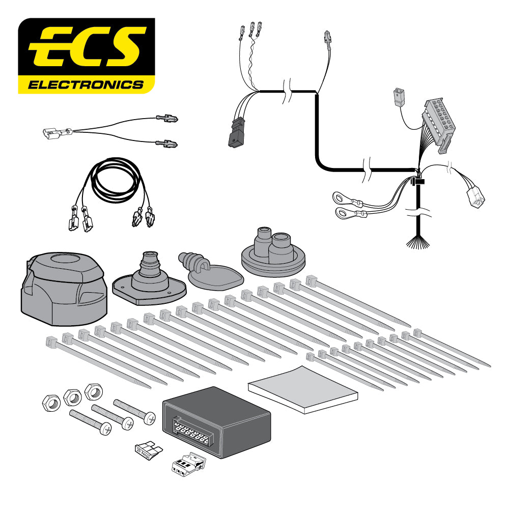 Towtrust Fixed Flange Towbar For VW Caddy Maxi Van 2008-20 and 13 Pin Car Wiring