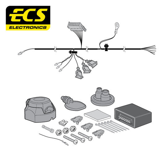 Witter Semi Vertical Detach Swan Towbar For VW Touareg SUV and 7 Pin Car Wiring