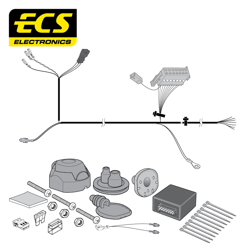 Towtrust Fixed Flange Towbar For VW Passat Estate 06-11 and 7 Pin Car Wiring Kit