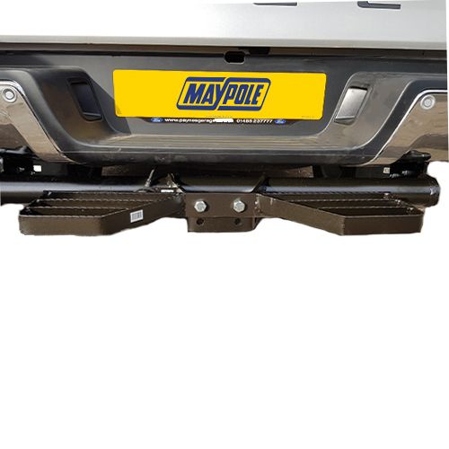 Maypole Double Sided Tow Bar Steps Towstep Heavy Duty Black Fit Vans Pickups 4x4