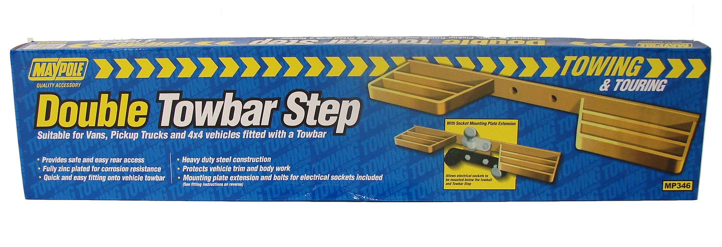 Maypole Double Sided Tow Bar Steps Towstep Heavy Duty Gold Fits Vans Pickups 4x4