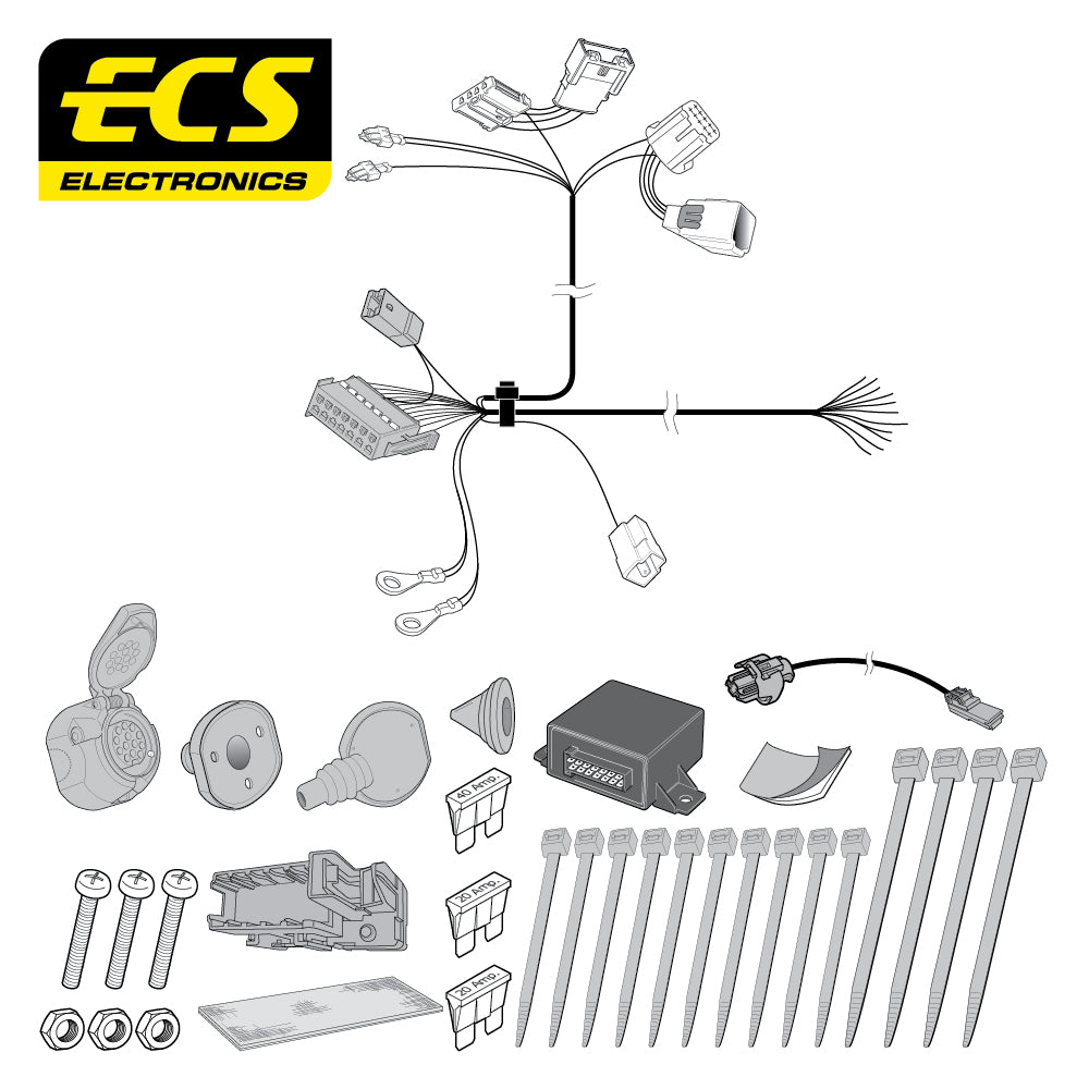 13 Pin Car Specific Wiring For Peugeot Partner Teepe MPV 2015 To 2018