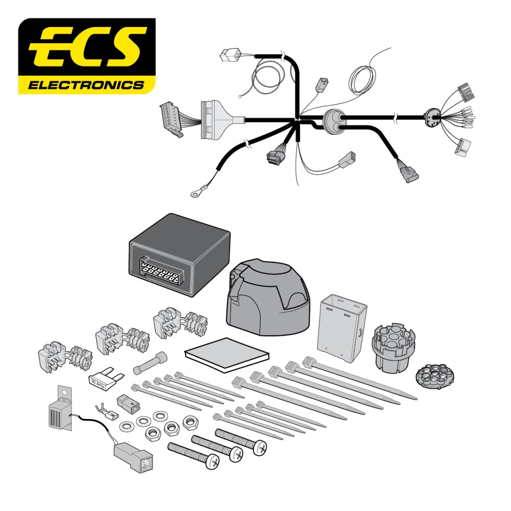 ECS 7 Pin Car Towbar Electrics Wiring Kit For Fiat Talento Bus 2016-2021