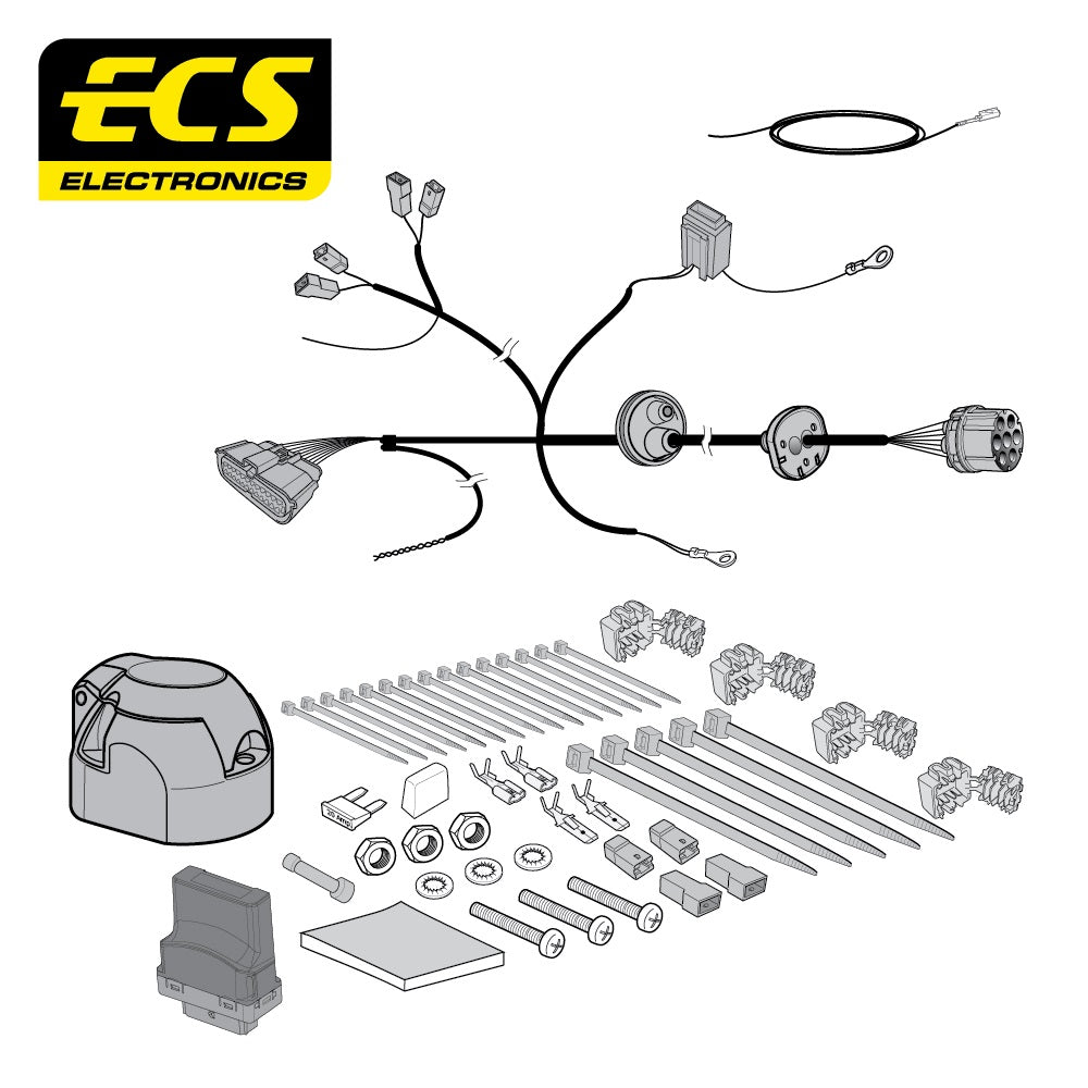 ECS 7 Pin Car Towbar Wiring For Citroen Relay Chassiscab/Motorhome 2014-Onwards