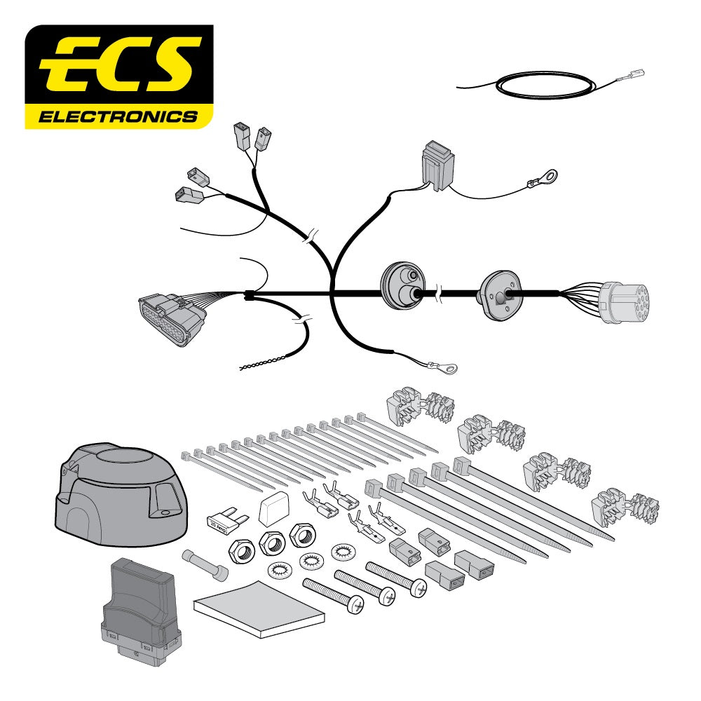 ECS 13 Pin Car Towbar Wiring Kit For Citroen Relay Chassiscab/Motorhome 2014-On