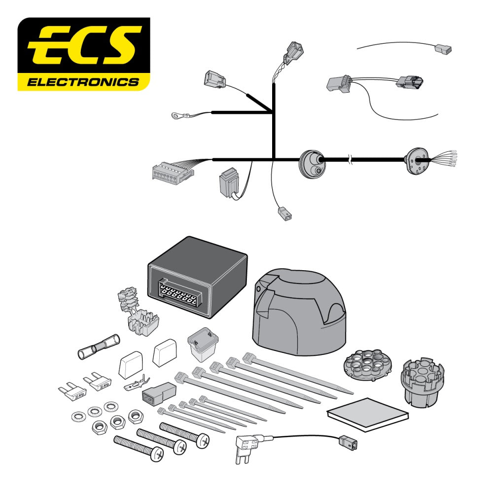 ECS 7 Pin Car Towbar Electrics Wiring Kit For Ford Tourneo Connect MPV 2014-2018